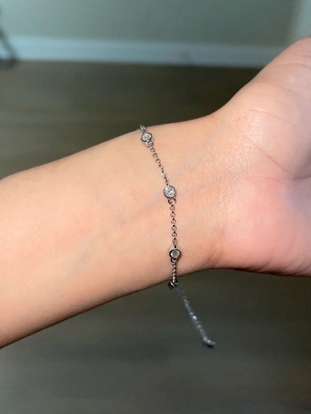 925 Sterling Silver Moissanite Bracelet 1CT Dainty Diamond Certified - Picture 2 of 5